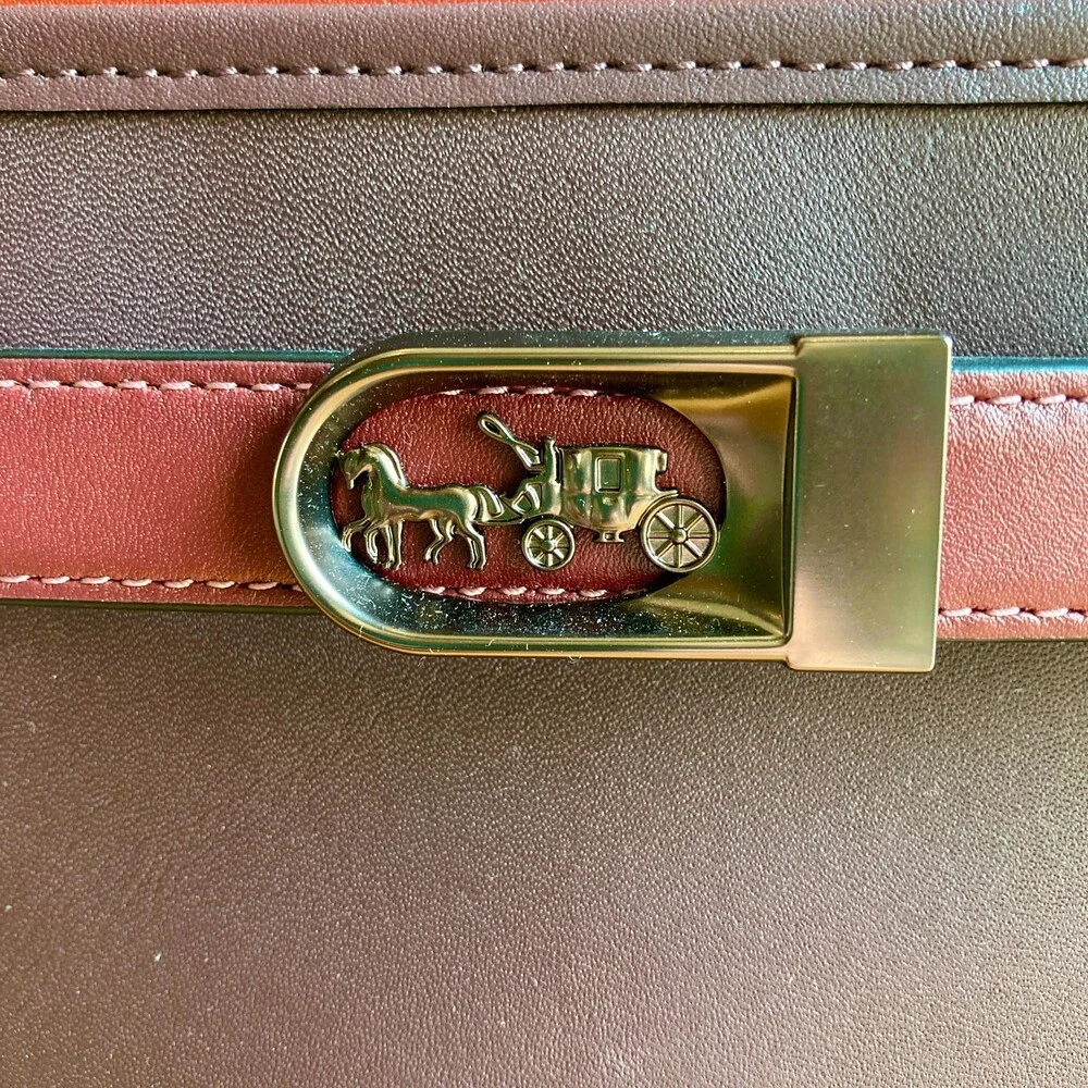 Coach Brown & Red Leather Tate Carryall 29 Bag *missing strap - 0731LR
